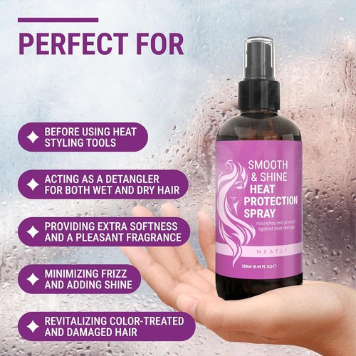 NEATLY Leave-In Keratin Heat Protectant Spray - Nourishing Formula for Dry, Damaged Hair | 8.5 Oz