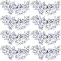 PAGOW Silver 8 Pcs Crystal Flower Hair Clips, Wedding Hair Accessories for Brides Women Girls, Rhinestone Flower Headpiece