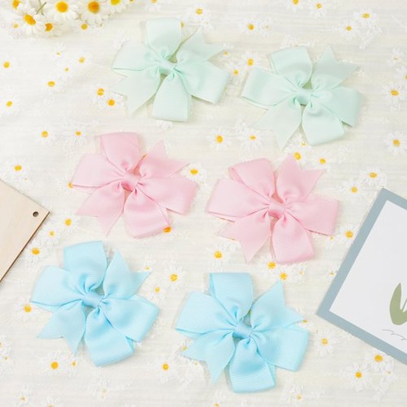 CÉLLOT 80 Pcs 3.5 Inch Boutique Grosgrain Ribbon Pinwheel Hair Bows Alligator Clips For Girls Toddlers Accessories Teens Gifts In Pairs