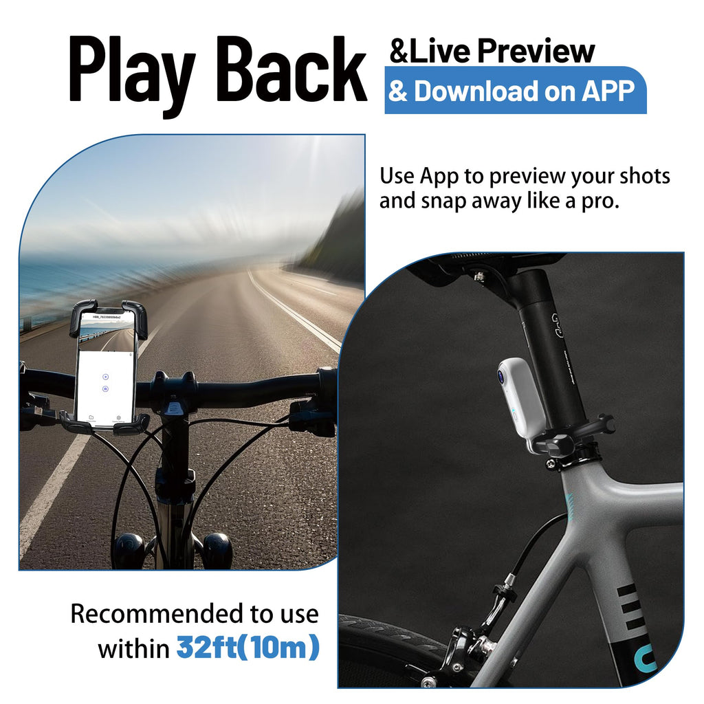 4K Mini WiFi Action POV Camera 128GB Thumb Portable Body Cam Wearable Video Recorder with IPX7 Waterproof Camcorder, Helmet Mount, Magnetic,Pocket Sport DV for Bike Cycling, Pet, Vlogging(White)