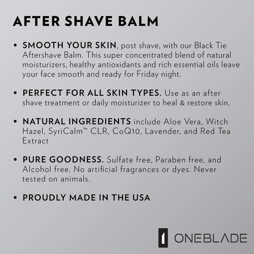 OneBlade Black Tie Healing Barbershop Aftershave Balm for Men - 90ml (Lavender)