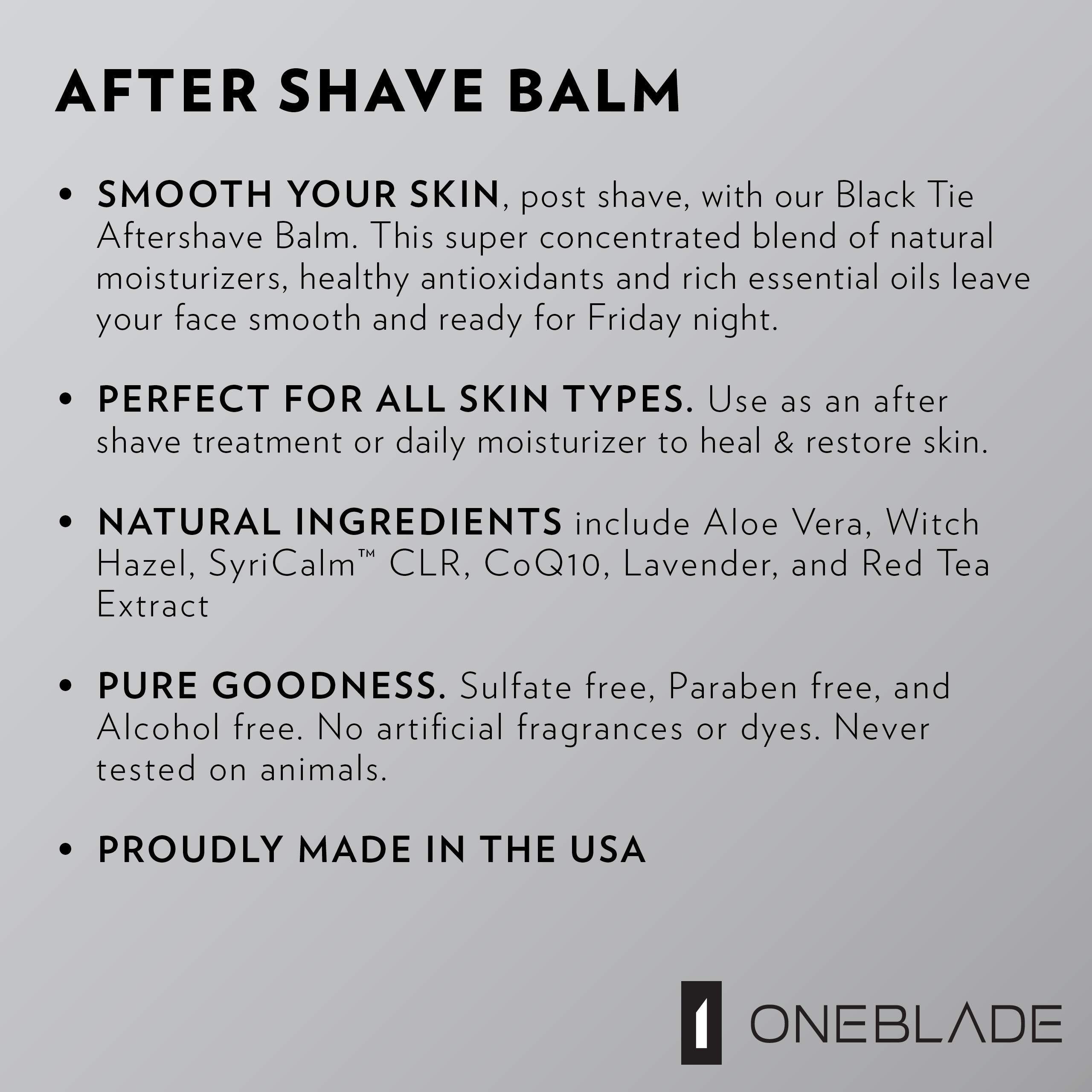 OneBlade Black Tie Healing Barbershop Aftershave Balm for Men - 90ml (Lavender)