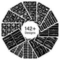 12 Temporary Tattoo Stencils,142 PCS Henna Stencils Reusable Tattoo Stencils for Face Body Art Painting for Women Men Adults Kids