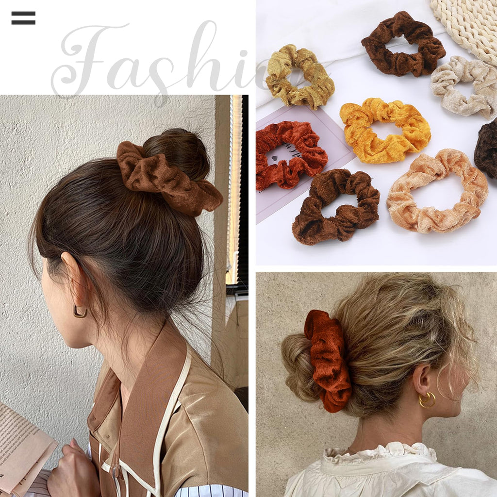 Velvet Scrunchies for Women - 75 Pcs Hair Scrunchies for Girls - No Damage Hair Ties for Thick Thin Hair - Soft Ponytail Holders Bulk Gift for Women