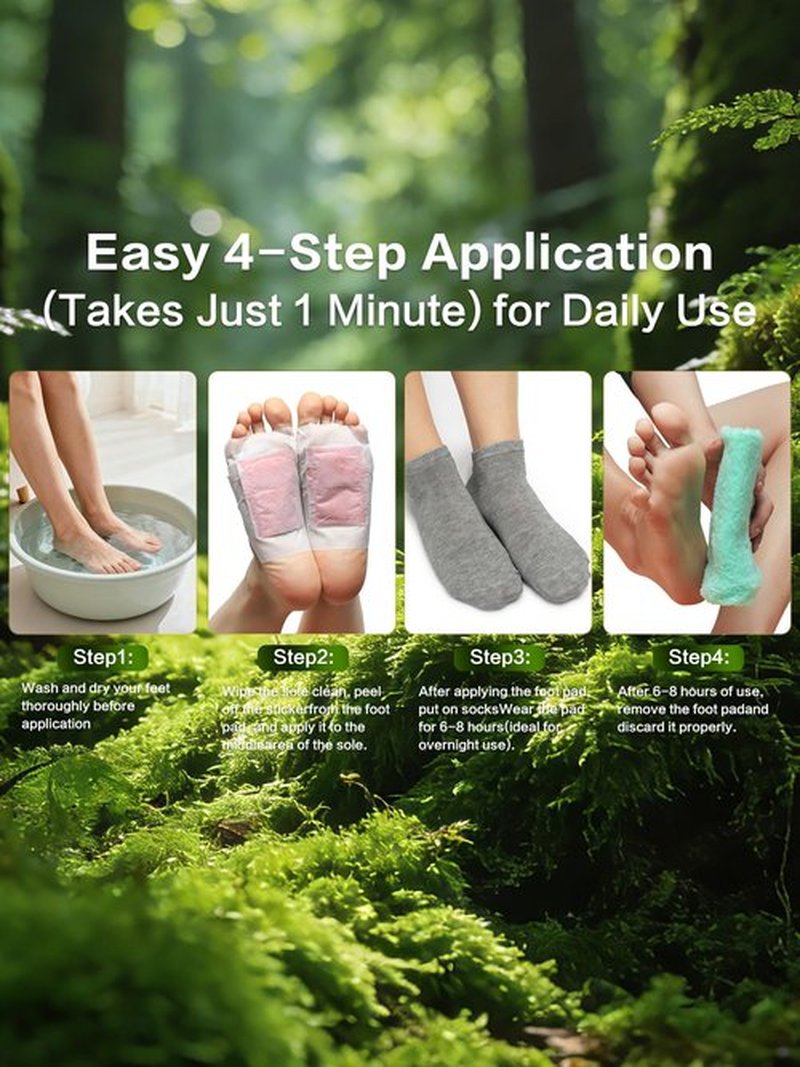 LuxeVital Natural Deep Cleansing Foot Pads - Goodnight Bamboo Foot Patches for Overnight Sleep Foot Care