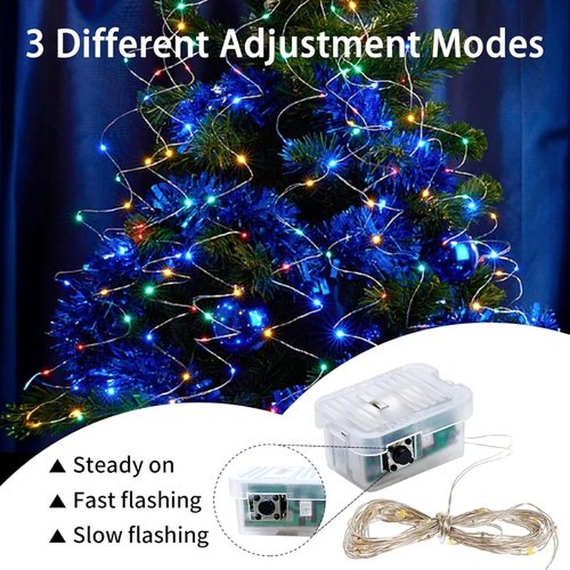 Skiennix 100 Pack Fairy Lights - 7Ft 20 LED Twinkle String Lights | Battery Operated & Waterproof for Parties, Weddings, Christmas, and Valentine's Day - 10 Colors Available