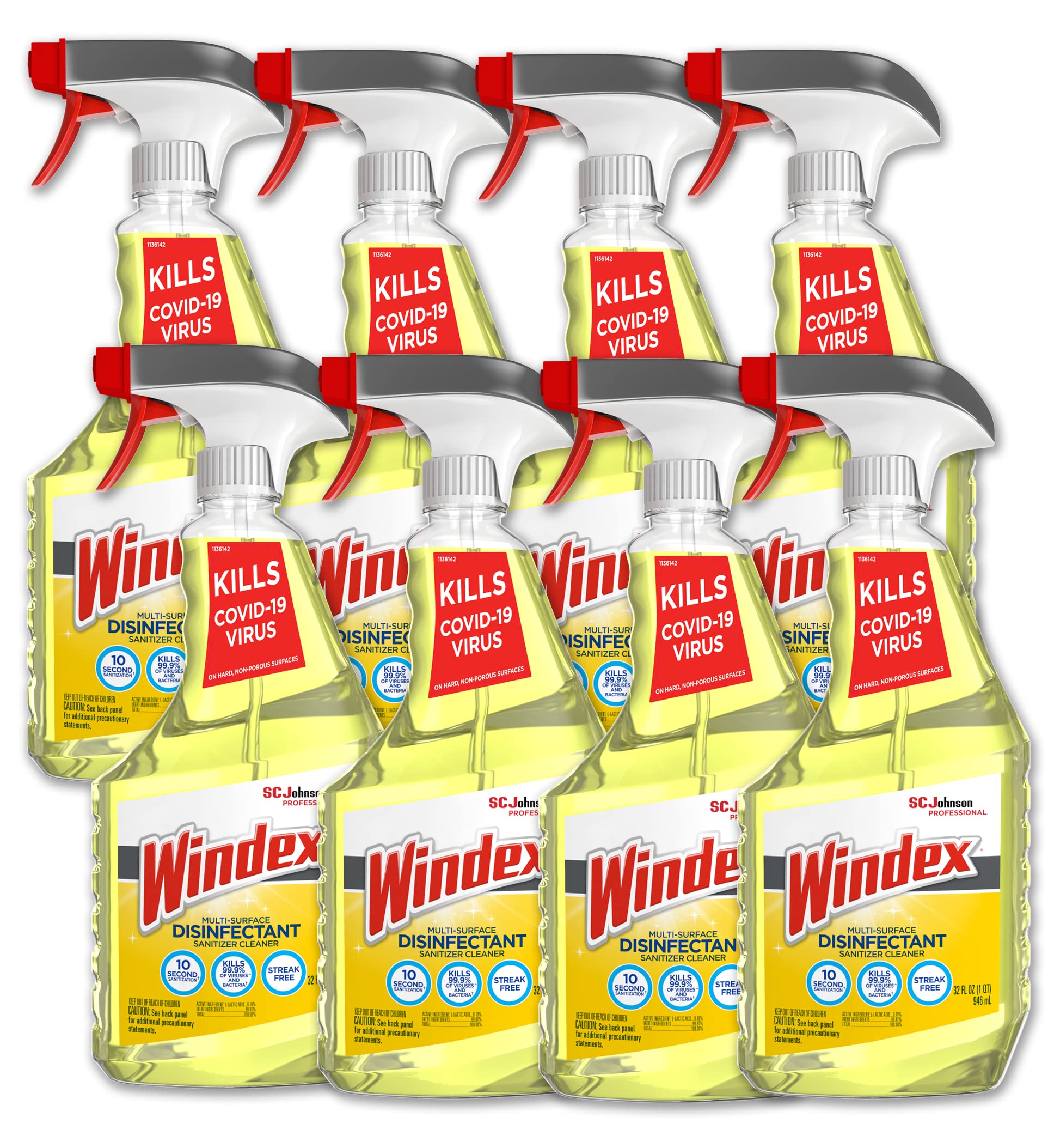 SC Johnson Professional Windex Disinfectant Surface Cleaner 32oz, 32 Fl Ounce