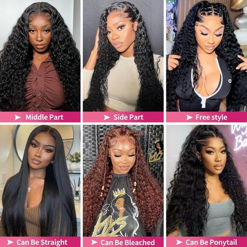 Flower Shadow 13x6 Full Lace Frontal Wig Water Wave Virgin Human Hair Wigs 210% 18 Inch Deep Wave 13x6 HD Full Lace Frontal Wigs For Black Women Wet and Wavy Wig
