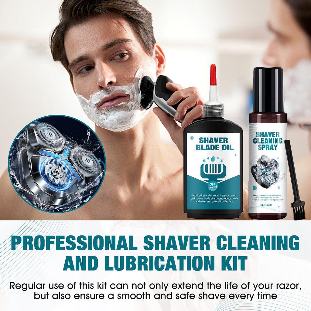 Shaver Cleaning Solution, Electric Shaver Oil, Deeply cleans and Lubricates