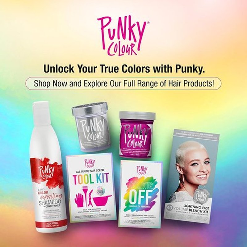 Punky Colour Hair Color Remover - Easily Removes Temporary, Permanent & Semi-Permanent Dye | Ammonia-Free Bleach Kit