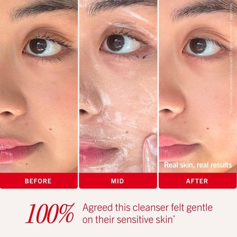 First Aid Beauty Ultra Gentle Cream-to-Foam Pure Facial Cleanser – Makeup Removing Face Cleanser - Face Wash with Colloidal Oatmeal & Glycerin, for Sensitive, Acne & Blemish-Prone Skin, 6 oz