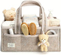 PeraBella Baby Diaper Caddy Organizer - XL Portable Felt Basket for Nursery & Car Essentials