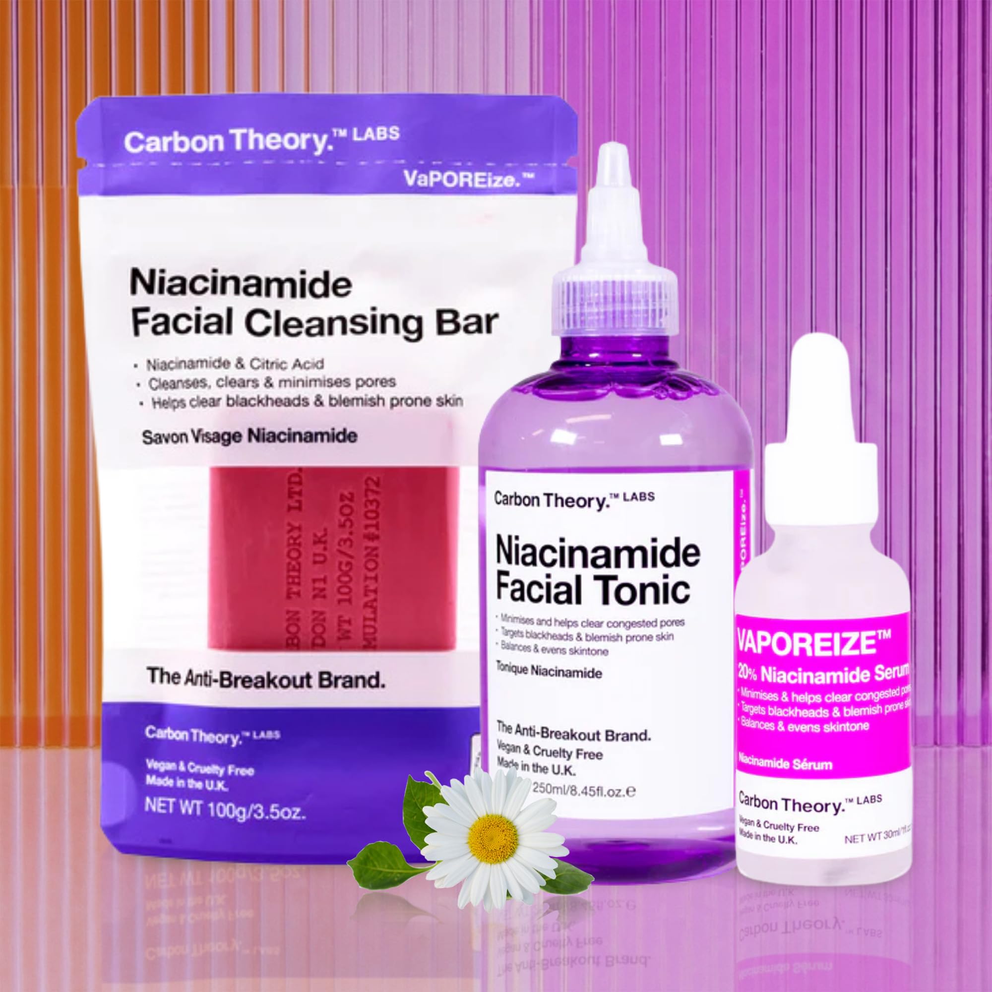 Carbon Theory VaPOREize Niacinamide Face Toner for Blemish Prone Skin, Evens Skin Tone, Helps Minimise and Clear Congested Pores with Calamine Extract 250ml