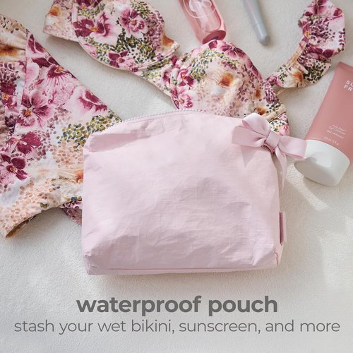 Case-Mate Essential Crinkle Makeup Bag - Waterproof Travel Pouch for Toiletries | Daily Use Beach Bag