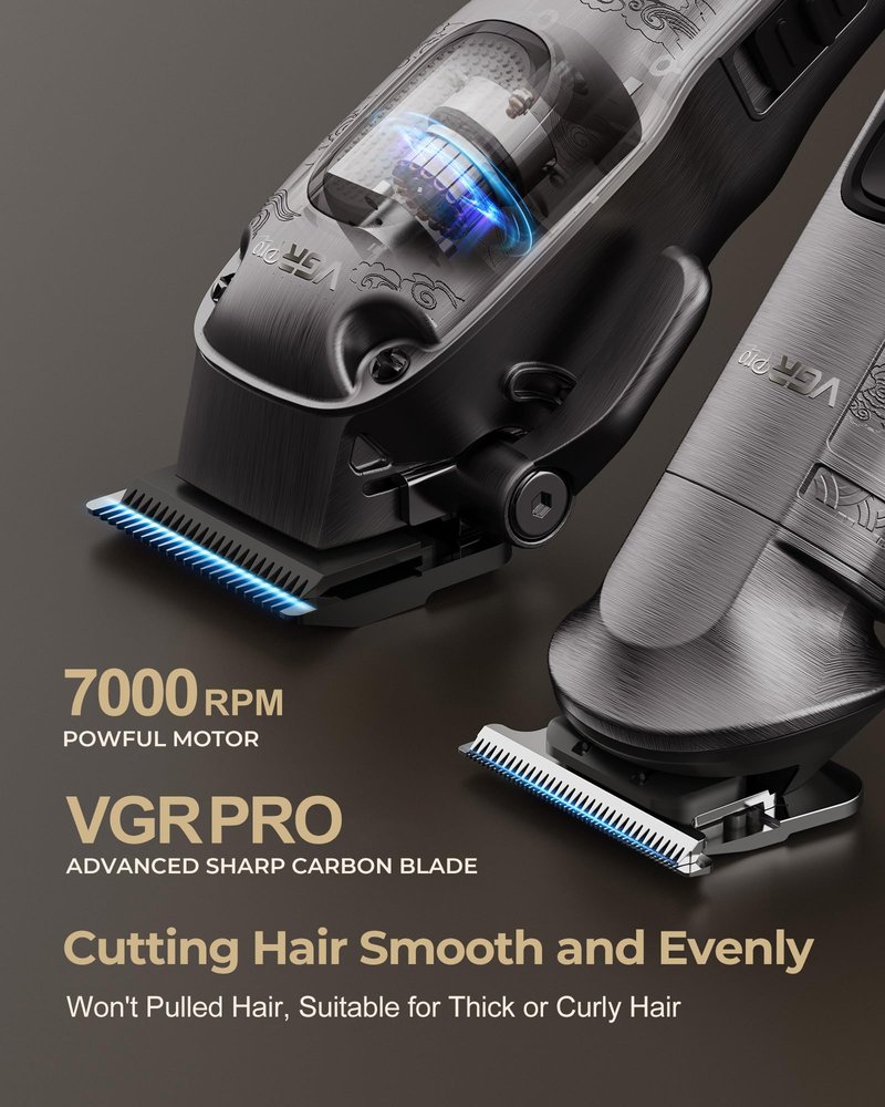 Vgrpro Hair Clippers for Men Professional, Cordless Hair Clippers for Hair Cutting, Mens Clippers and Trimmers Set, Electric Hair Trimmer for Men with Package Box (Gray)