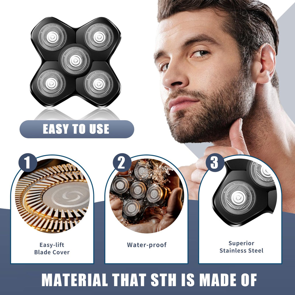 3-Pack Replacement Blades Compatible with MANSCAPED The Dome Shaver