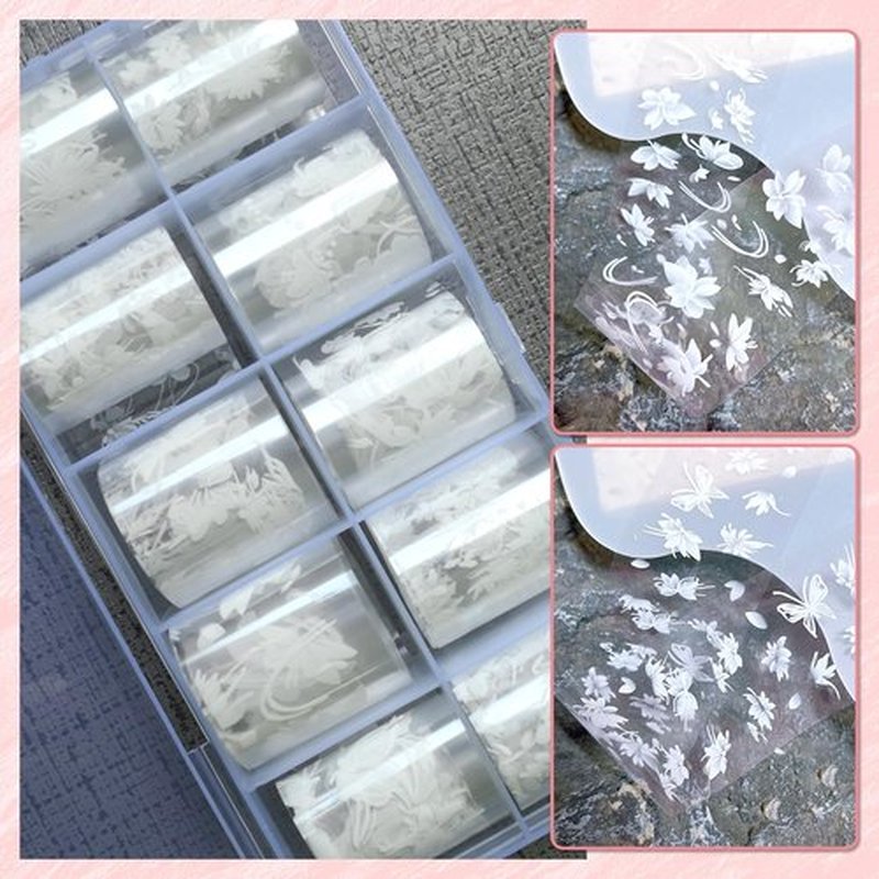 Lifextol Nail Foil Transfer Nail Art Stickers, 30 Rolls Deco Nail Foil Transfer Sheets for Fake Nail Tips Nail Transfer Foil for Nail with Butterfly, Marble Nail Foil Stickers for Press on Nails
