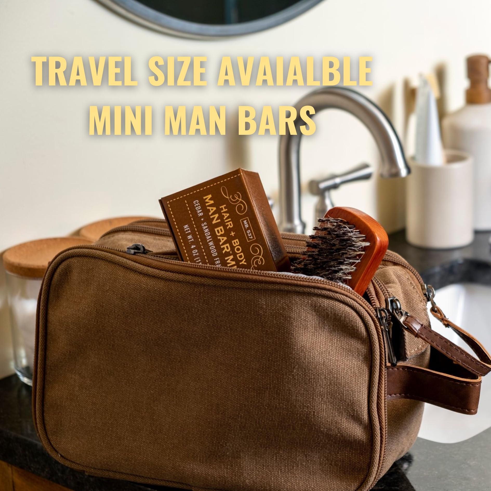 San Francisco Soap Hair and Body Mini-Bar 4oz (Ebony Wood and Coffee) - No Harmful Chemicals - Good for All Skin Types - Made in the USA