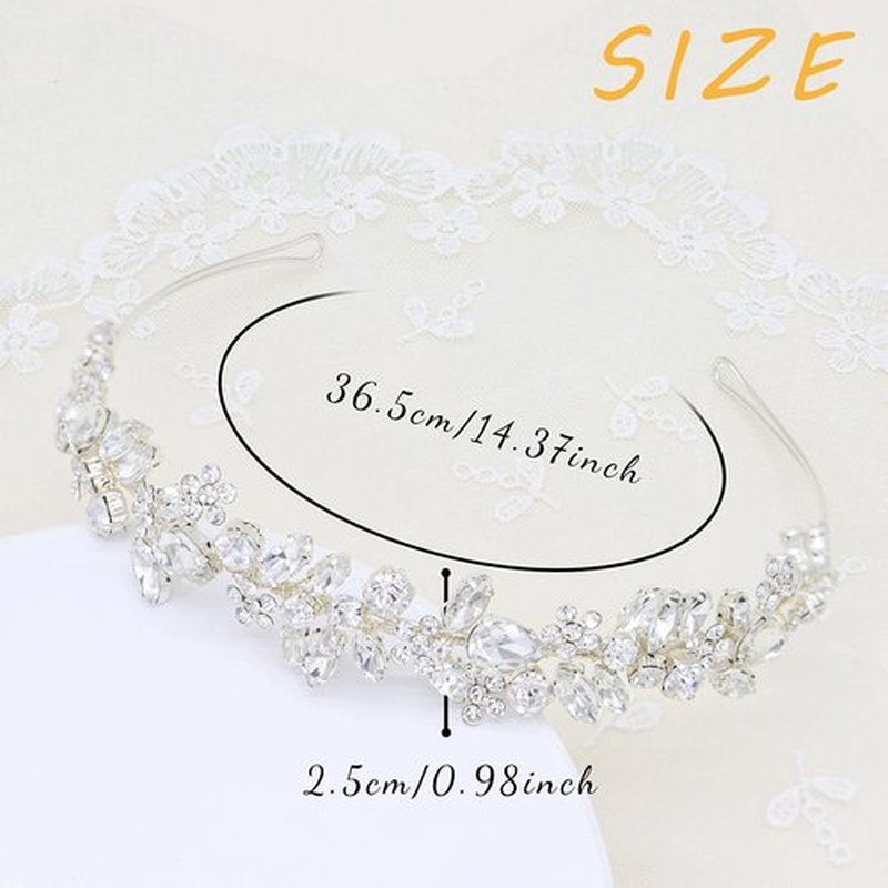 Oriamour Crystal Wedding Headbands Handmade Bridal Headpieces For Bride Flower Girl Wedding Hair Accessories For Bridesmaids Prom Party (Silver)