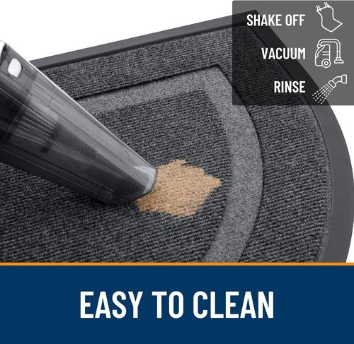 OLANLY Half Circle Door Mat - Waterproof All-Season Doormat for Indoor/Outdoor Use | 47x32, Grey