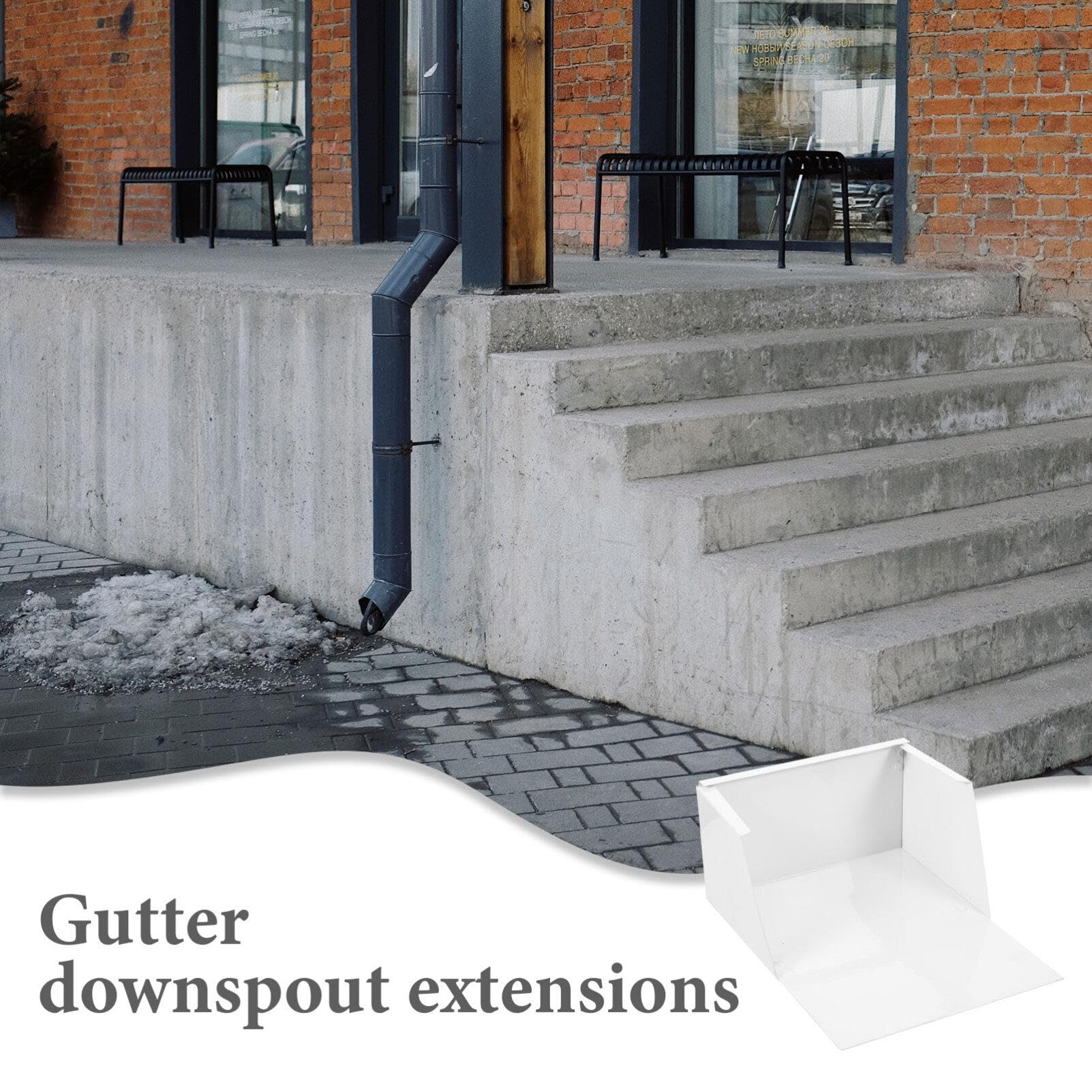 Uonlytech Downspout Splash Block Gutter Extensions for Rainwater Drainage Durable Splash Guards for Gutters and Downspouts Outdoor Drainage