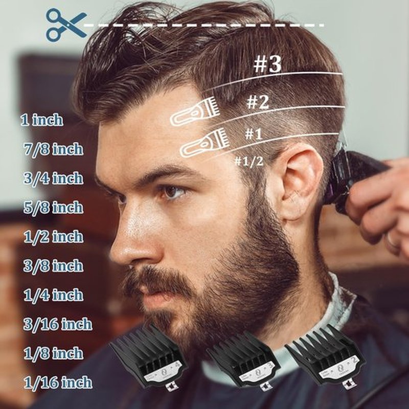 CR8GR8 Clipper Guards Set, Compatible with Wahl Hair Clippers, Guard Number: #1/2, #1, #1 1/2, #2 (Length: 1/16", 1/8", 3/16", 1/4")