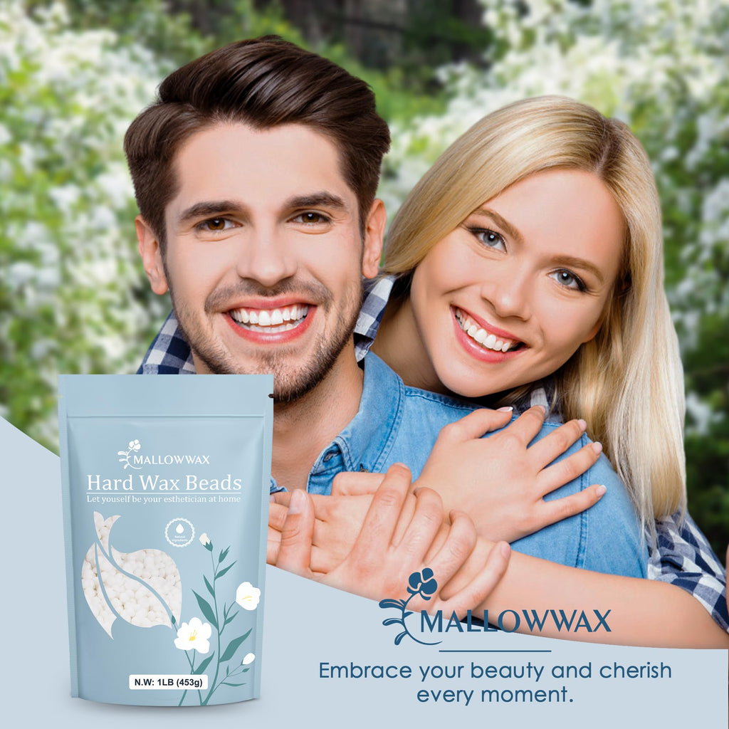 Mallowwax Hard Wax Beads - Wax for All-Purpose Hair Removal - Full Body Waxing Solution - Ideal for Sensitive Skin, All Hair Types, Men & Women