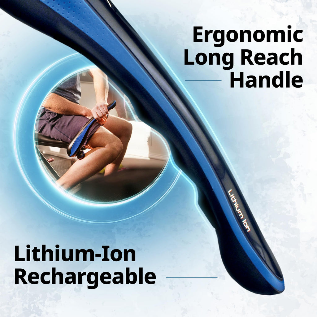 WAHL Deluxe Lithium Ion Deep Tissue Cordless Percussion Therapeutic Handheld Massager for Muscle, Back, Neck, Shoulder, Full Body Pain Relief, Use at Home, Car, Office or Travel, Blue