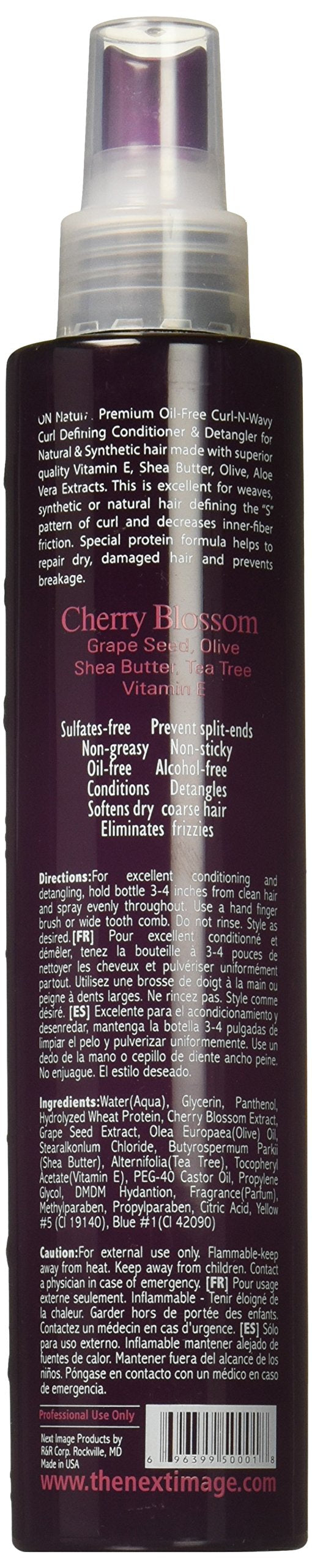 On Natural On Curl and Wavy Curl Defining Conditioner & Detangler, Cherry Blossom, 8 Ounce