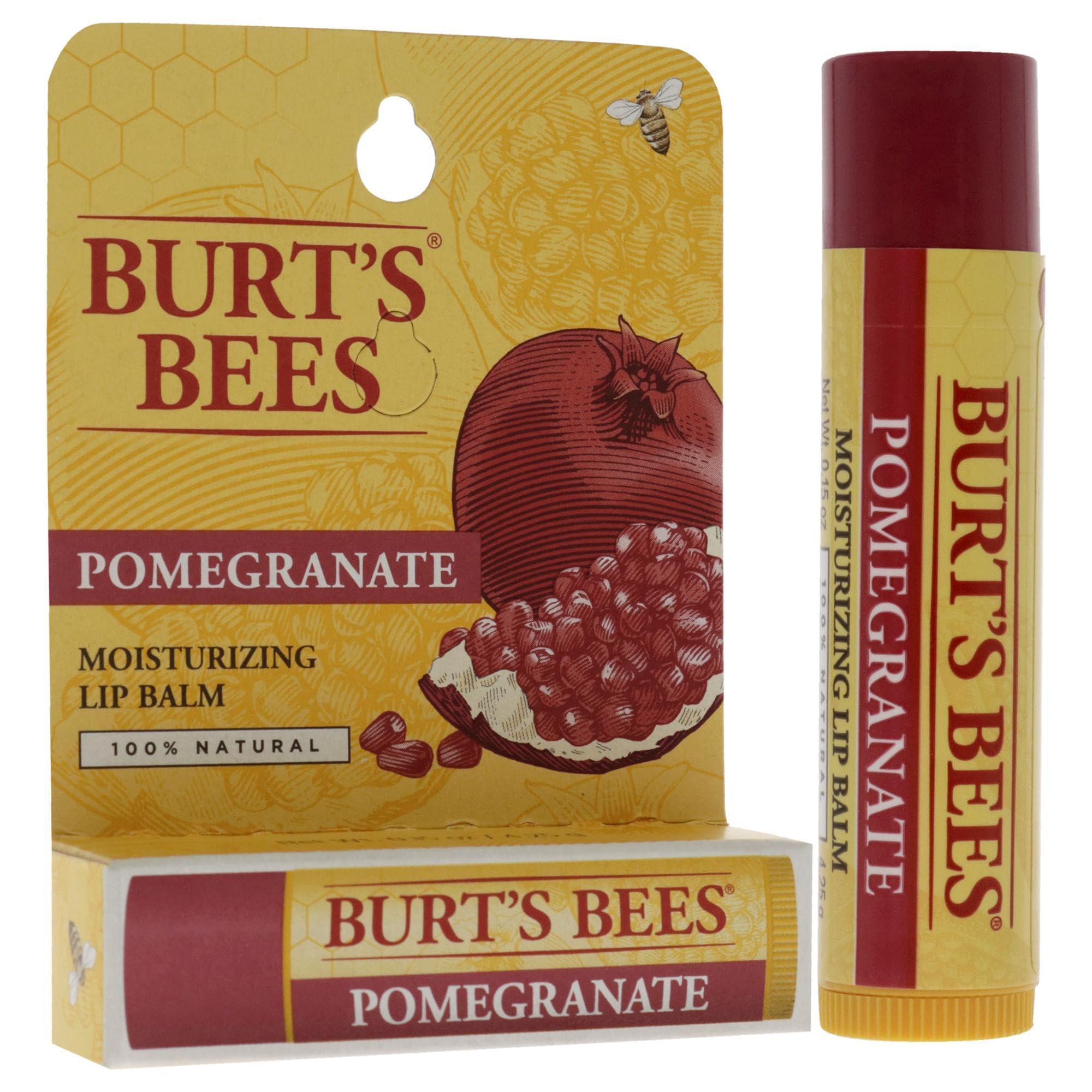 Burt's Bees Lip Balm, Pomegranate Oil, 0.15 Ounce Tube