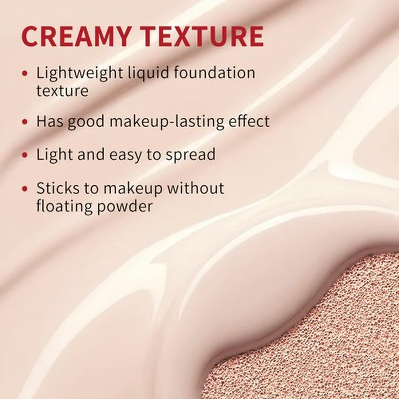 Cushion Foundation – Hydrating Velvet Matte Finish, 24H Long-Lasting Waterproof Korean BB Cream Compact, Breathable Skincare Base with 3 Shades (Ivory, Beige, Latte) (02#BEIGE)