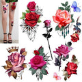 ROARHOWL Stunning rose flower temporary tattoos for women, largerose tattoo set (Rose 1)