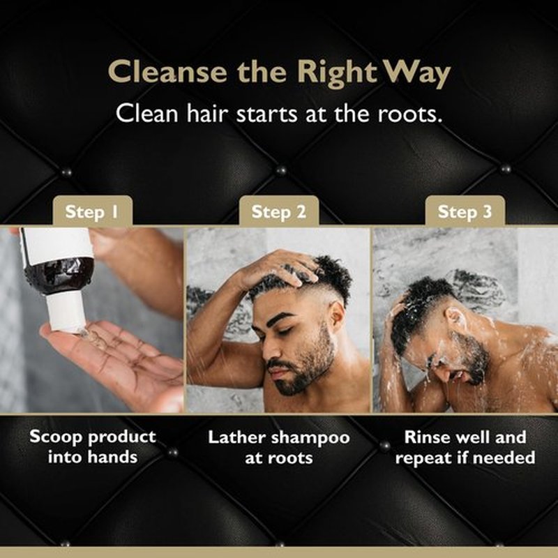 DandyMen Tea Tree Clarifying Shampoo | Deep Cleanse and Scalp Health with Aloe Vera & Tea Tree Oil | 11.83 oz (Obsidian Cardamom)