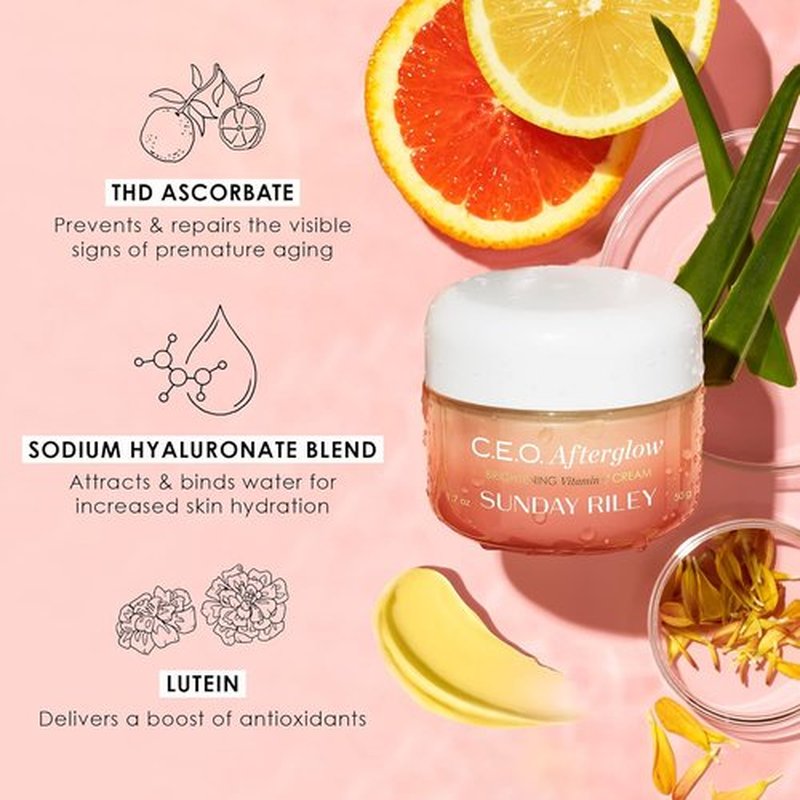 Sunday Riley C.E.O. Afterglow Vitamin C Face Moisturizer - Brightening & Hydrating Cream
