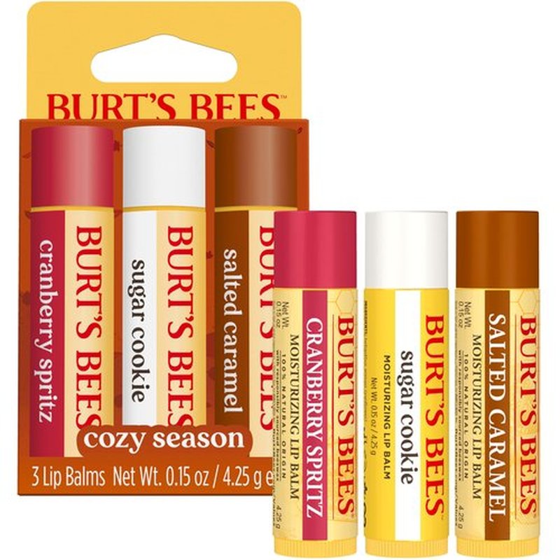 Burt's Bees Cozy Season Lip Balm Set, Natural Origin Lip Care, 3 Tubes, 0.15 oz.
