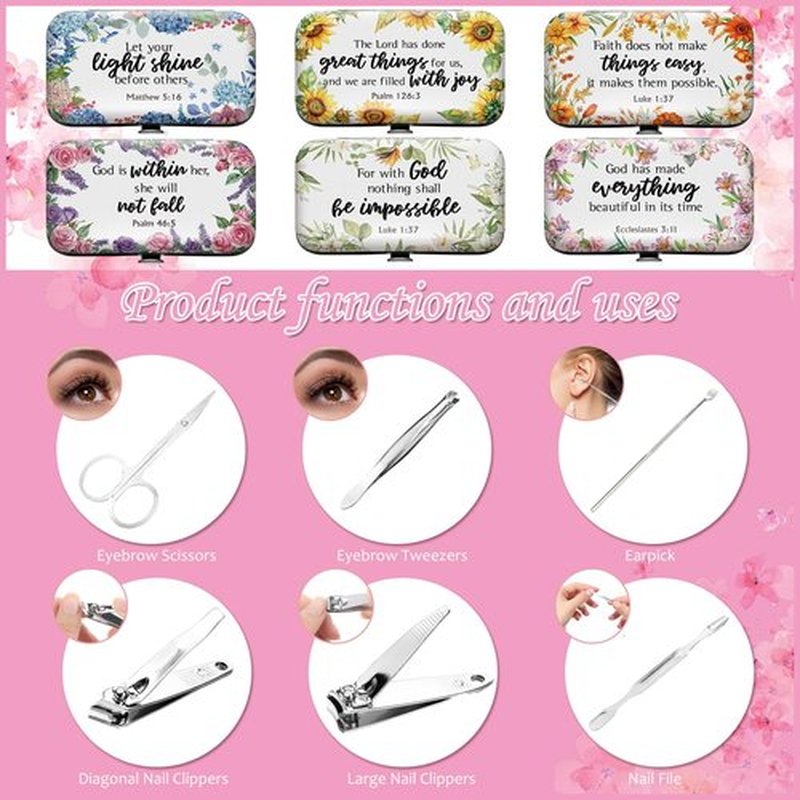 Gisafai 12 Set Employee Appreciation Bible Gift Set for Women Christian Thank You Manicure Nail Clipper Bulk for Employees Teachers Office Coworkers Nurse