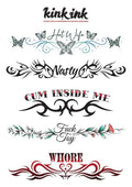 Kink Ink - 5 Large Sexy Naughty Temporary Tattoos for Women Ladies - Adult Fun for Lower Back Legs Arms Stomach