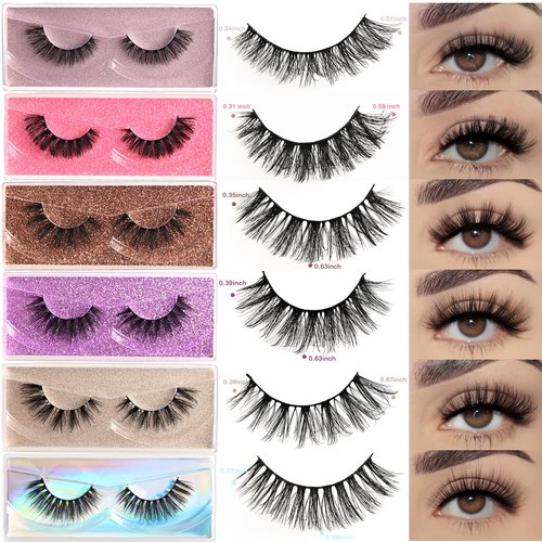 APCYUST Wispy Lashes Bulk 30 Pairs Natural Volume Eyelashes Mixed Styles Wholesale Cat Eye & Doll Eye Strip Lash Sets Short Thick Fluffy False Mink Eyelash Strips Full Fake Pestañas Postizas