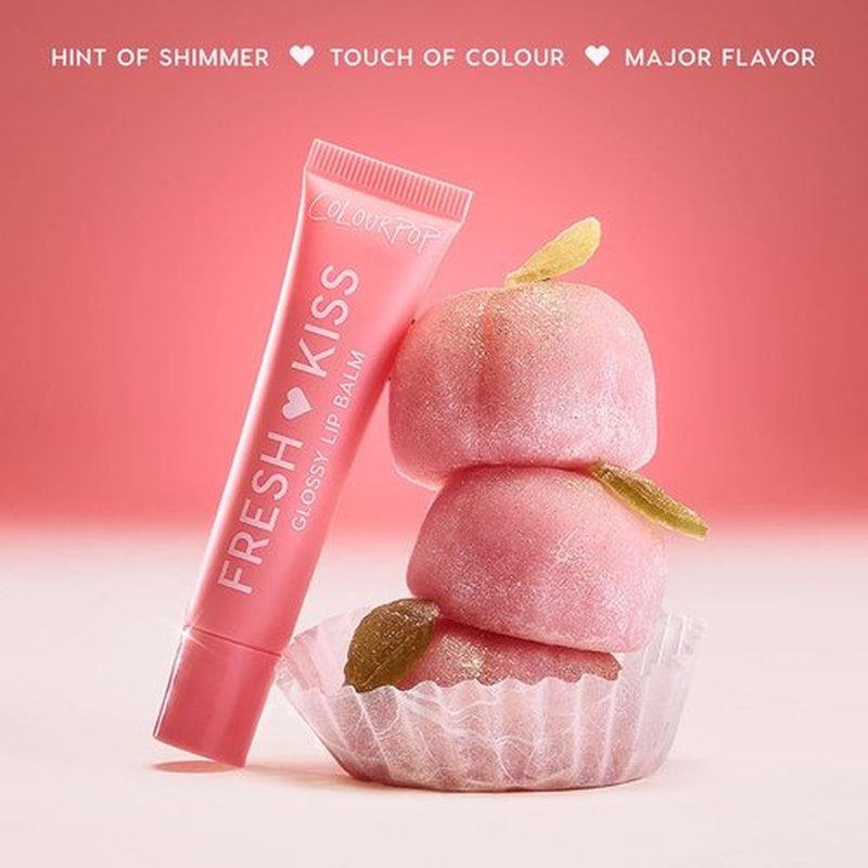 ColourPop Fresh Kiss Glossy Lip Balm - Hydrating Formula with Peptides & Hyaluronic Acid - Peach Mochi (0.49 oz)