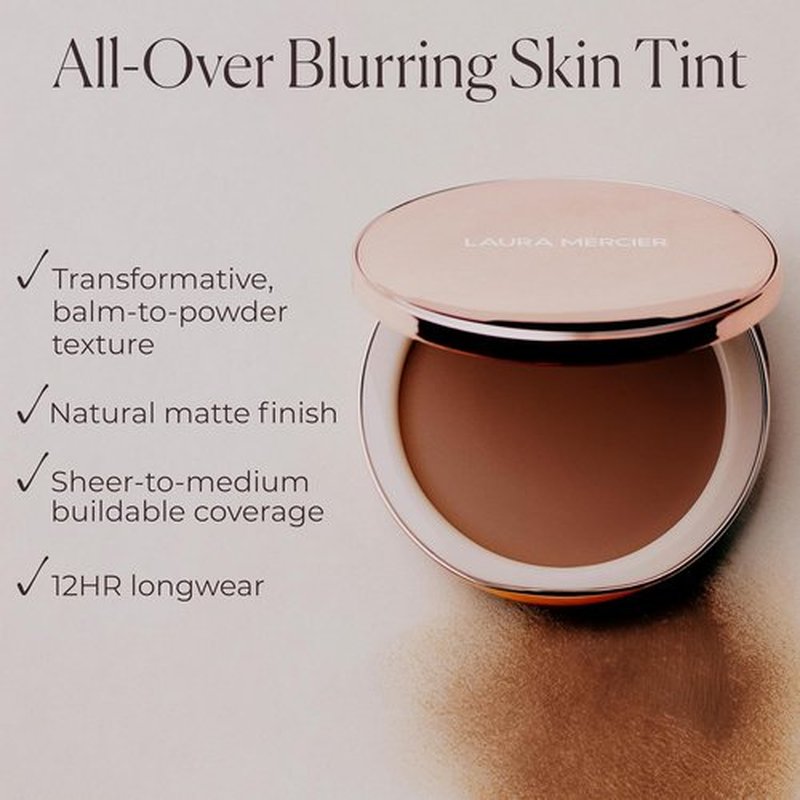 Laura Mercier Tinted Blur Balm - Balm-to-Powder Skin Tint for 12HR Natural Matte Finish | Sheer Buildable Coverage