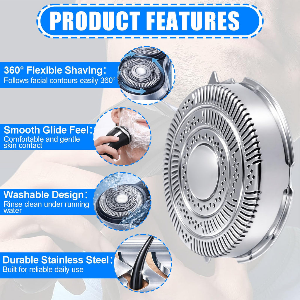 HQ9 Replacement Heads, Shaver Heads Blades Cutter Replacement for Compatible with Philipss Nore-lcos SpeedXL 8240XL 8140XL 8150XL 8160XL 8170XL, 8100 Series, 8200 Series, 9100 Series, and PT/AT900