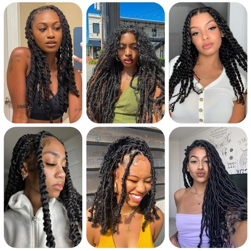8 Inch 7 Packs Springy Afro Twist Hair Marley Twist Braiding Hair Wrapping Hair for Soft Locs Butterfly locs Short Spring Twist Hair for Women (8inch, 1b-7)