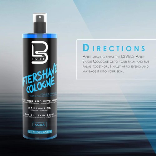 L3 Level 3 After Shave Spray Cologne - Moisturizing Formula for Soft Skin - 13.5 fl oz / 400 ml