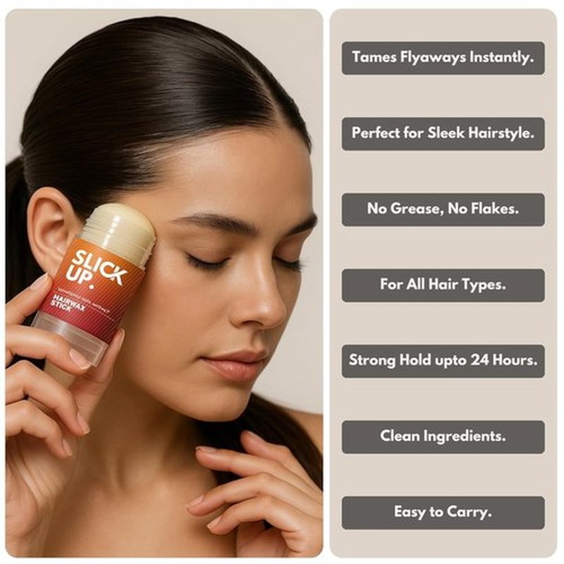 SLICKUP Hair Wax Stick for Women - Tame Flyaways & Baby Hairs | Non-Greasy Styling Wax - 30g
