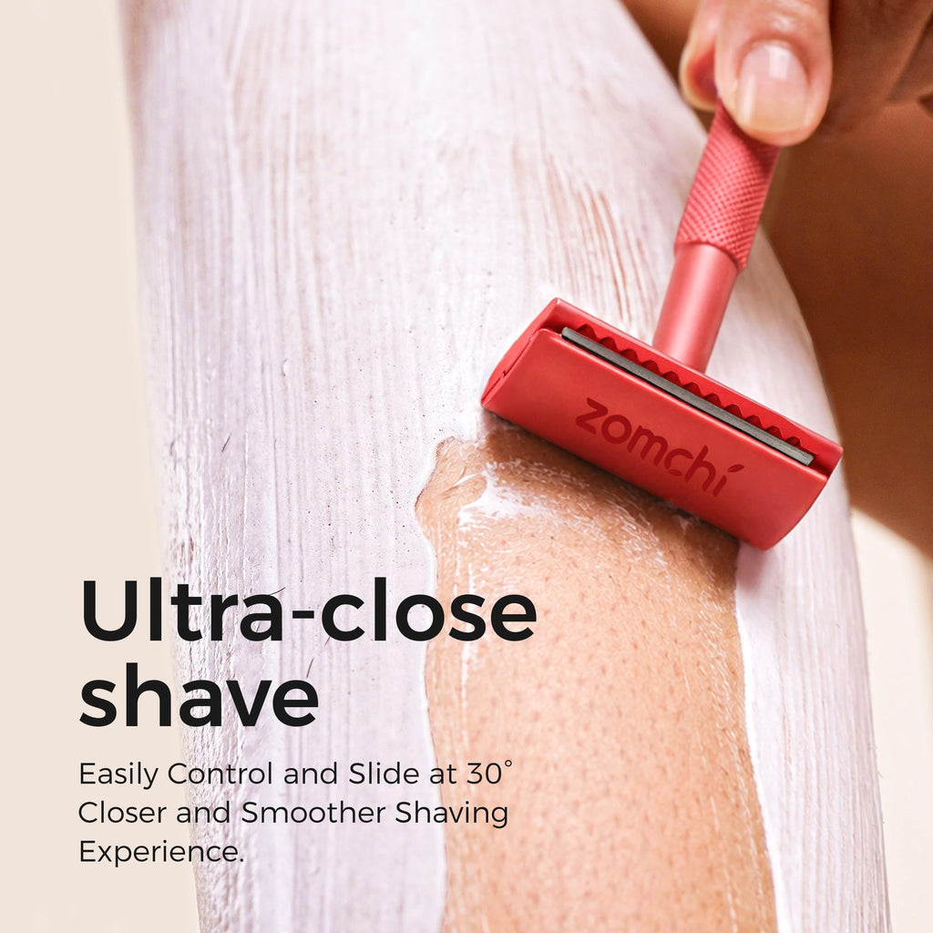 ZOMCHI Double Edge Safety Razor Kit for Men & Women, Stand,Light Coral