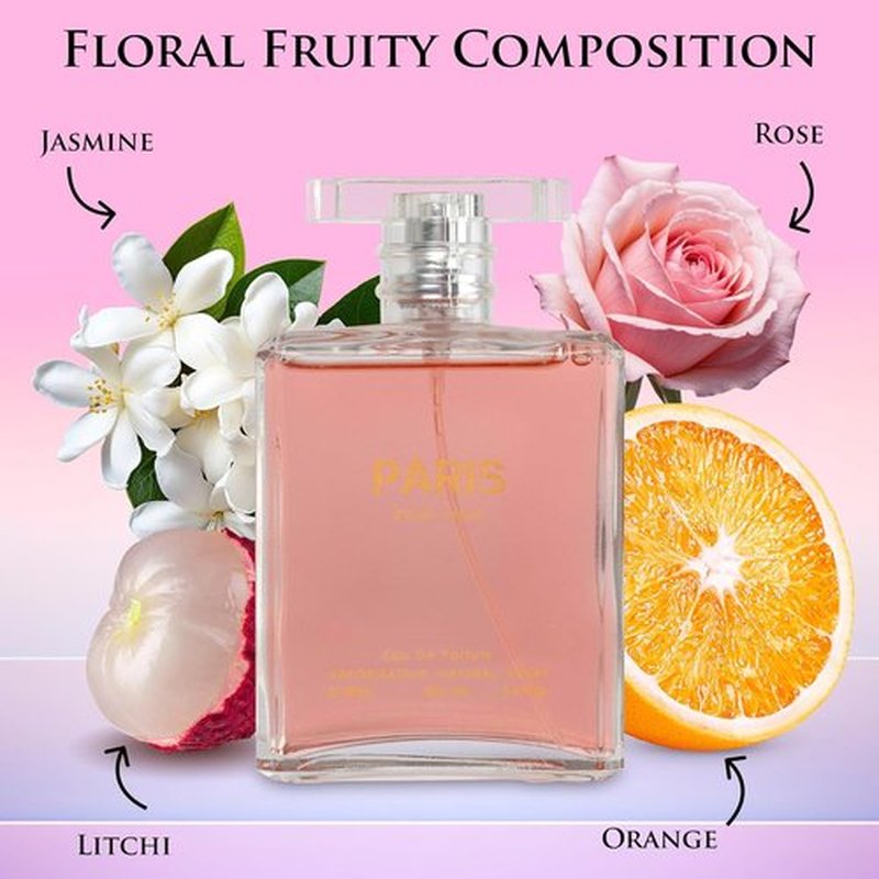 NovoGlow Paris Eau de Parfum Spray for Her - Long-Lasting Women's Fragrance, 3.4 Oz | Perfect Gift for Any Occasion