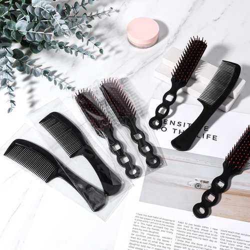 50 Pcs Hair Brushes and Combs Set for Homeless Individually Wrapped Bulk Hair Brush and Comb Set for Women Hotel Homeless Charity
