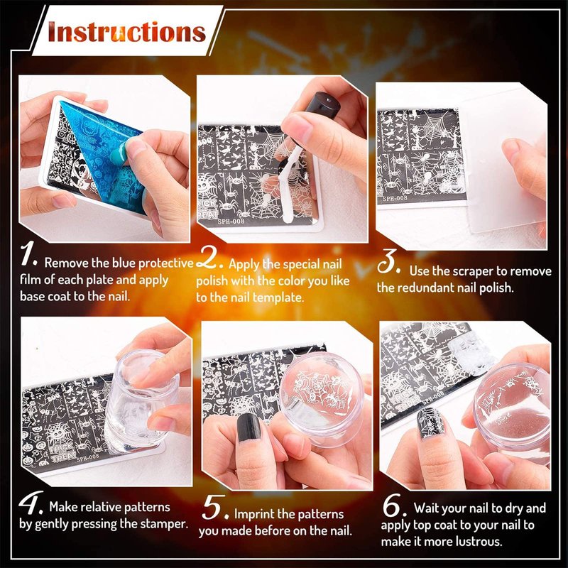 Whaline 6Pcs Flower Butterfly Nail Art Plates Rectangular Floral Stamping Plates Butterfly Image Stamp Templates Stamping Kit for Women Spring Summer DIY Print Manicure Salon Design Gift