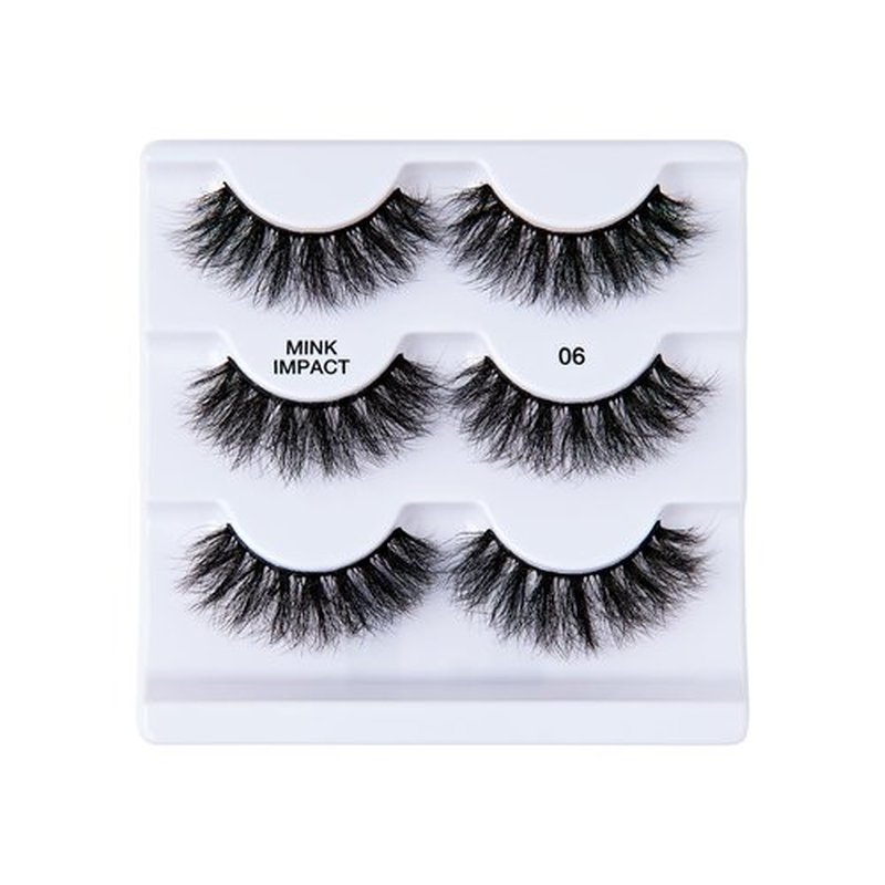 I-Envy 3-in-1 MinkImpact Multipack, 100% 3D Mink-Like Vegan Lashes, Soft, Natural, Fluffy & Lush, Clear Undetectable Band, Lightweight & Comfortable (06)