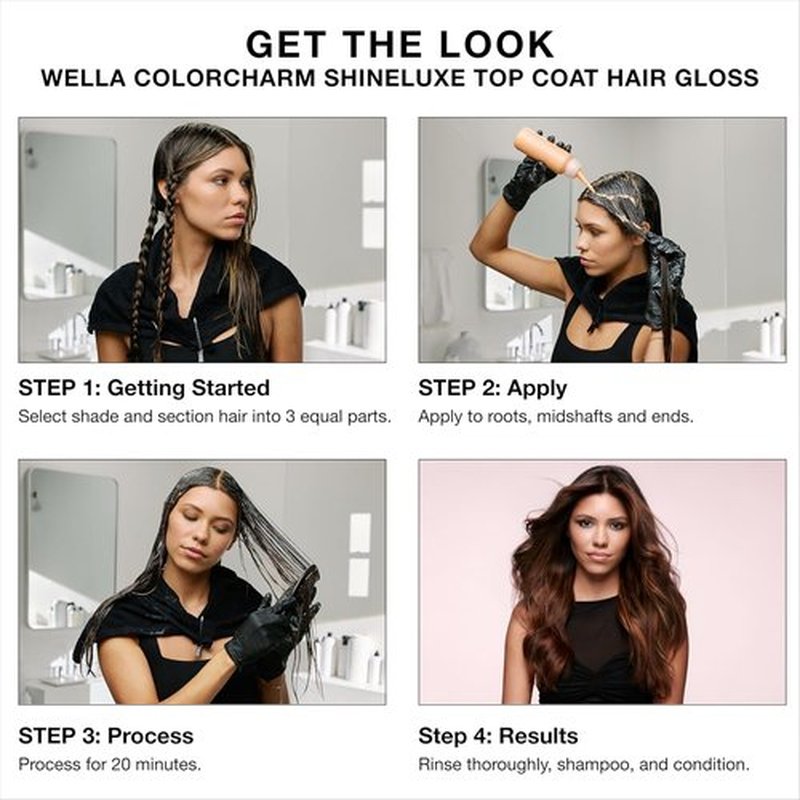 COLORCHARM ShineLuxe Top Coat Hair Gloss - Restores Color Vibrancy & Adds Shine | Vegan & Ammonia-Free | 2 oz.